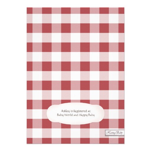 Mason Jar Rustic Stars Red Gingham Baby Shower Cards