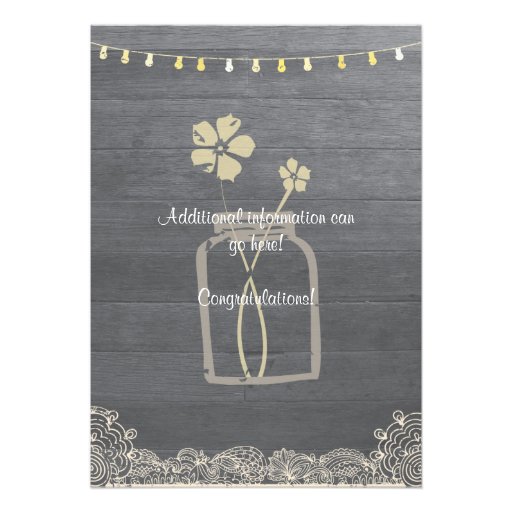 Mason Jar Rustic Wedding Invitation