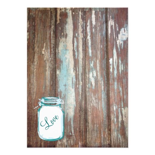 Mason Jar Rustic Wood Bachelorette Party Invites