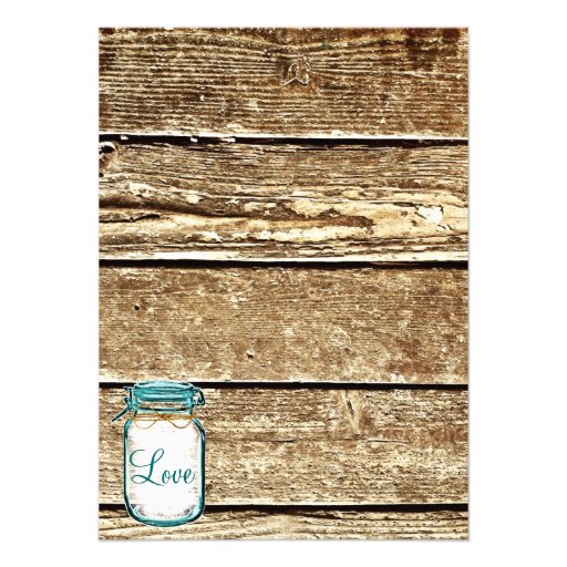 Mason Jar Rustic Wood Rehearsal Dinner Invitations