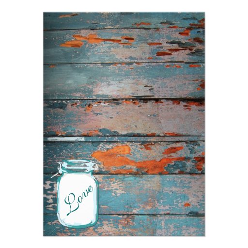 Mason Jar Rustic Wood Rehearsal Dinner Invitations