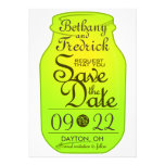 Mason Jar Save The Date Green Invitation