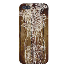 Mason Jar Stamp on Dark Wood Plank Cover For iPhone 5