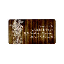Mason Jar Stamp on Dark Wood Plank Personalized Address Labels