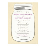 Mason Jar Wedding Invitation - Purple