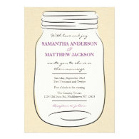 Mason Jar Wedding Invitation - Purple