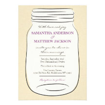 Mason Jar Wedding Invitation - Purple