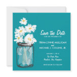Mason Jar & White Daisies Save the Date invitations