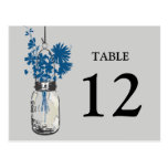 Mason Jar & Wildflowers Double sided Table Card Post Card