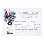 Mason Jar Wildflowers MAD LIB RSVP invitations