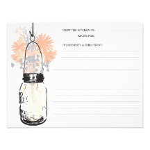Mason Jar & Wildflowers Recipe Card Announcements