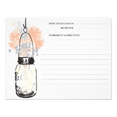 Mason Jar & Wildflowers Recipe Card Announcements