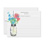 Mason Jar & Wildflowers Recipe Card Personalized Announcement