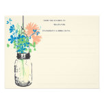 Mason Jar & Wildflowers Recipe Card Personalized Invitations