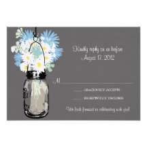 Mason Jar & Wildflowers RSVP Card