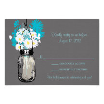 Mason Jar & Wildflowers RSVP Card
