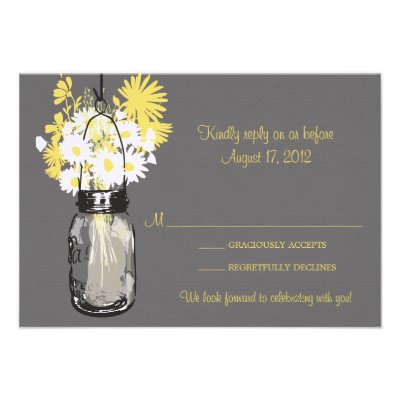 Mason Jar & Wildflowers RSVP Card Announcements