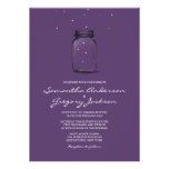 Mason Jar with Fireflies Wedding Invitation Purple