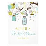 Mason Jars Spring Flowers Bridal Shower Invitation at Zazzle