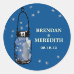 Mason Jars with fireflies Wedding stickers