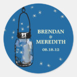 Mason Jars with fireflies Wedding stickers