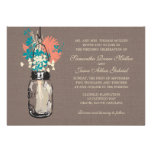 Mason Jars with Wildflowers Bridal Shower Custom Invitation