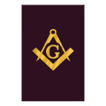 Mason Masonic Product on Brown Custom Stationery