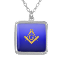 Mason Masonic with Gradient Blue Pendant