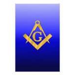 Mason Masonic with Gradient Blue Customized Stationery