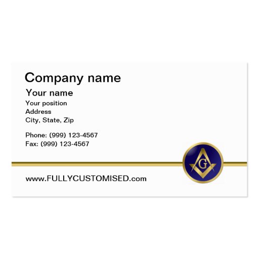 Masonic Business Card