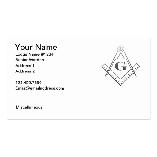 Masonic Business Card 1