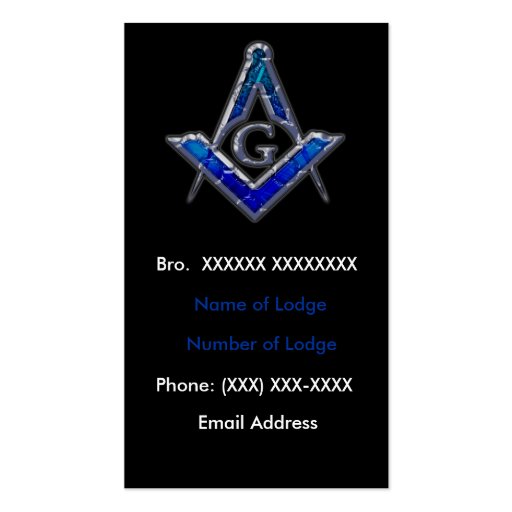 Masonic Business Card 2 (front side)