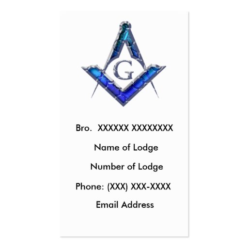 Masonic Business Card 4 (front side)