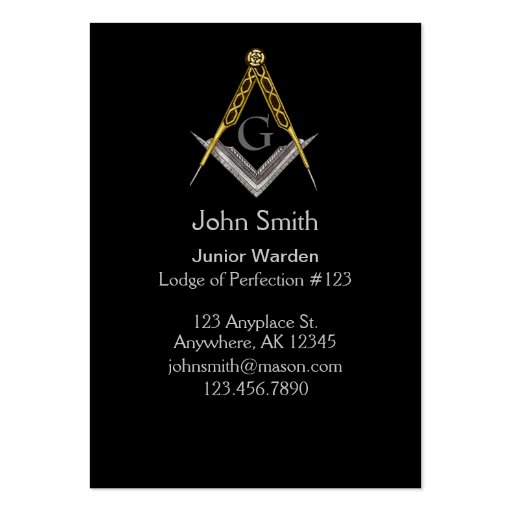Masonic Business Card 5 (front side)