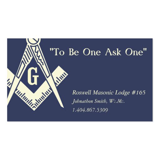 Masonic Business Card Business Cards