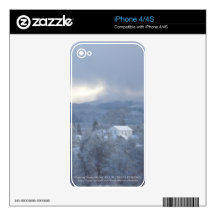 Masonic lodge, church steeple, snowy Oregon forest Skins For iPhone 4S