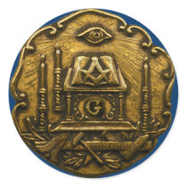 Masonic small ink round stickers
