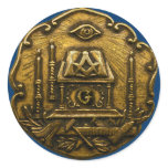 Masonic small ink round stickers
