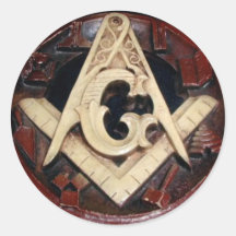 Masonic Square and Compass working tools Round Sticker