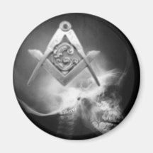 Masonic X-Ray Alien Skull Magnet