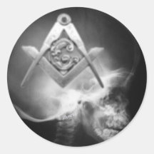 Masonic X-Ray Alien Skull Stickers