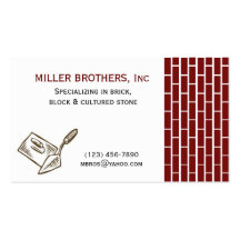 MASONRY Brick Construction Builder Business Card
