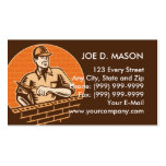 masonry brick worker or plasterer business cards