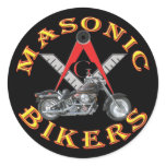 Masons Bikers Round Sticker