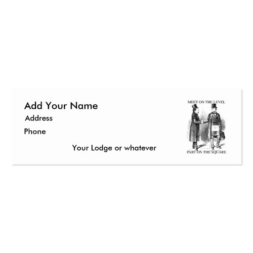 Masons Meeting Skinny Card Business Card Templates