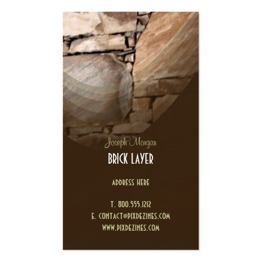 Masons, stone workers business cards (back side)