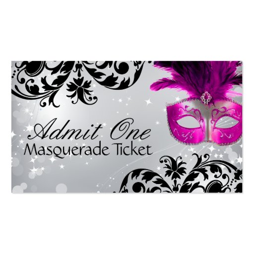 Masquerade Admission Tickets Business Card