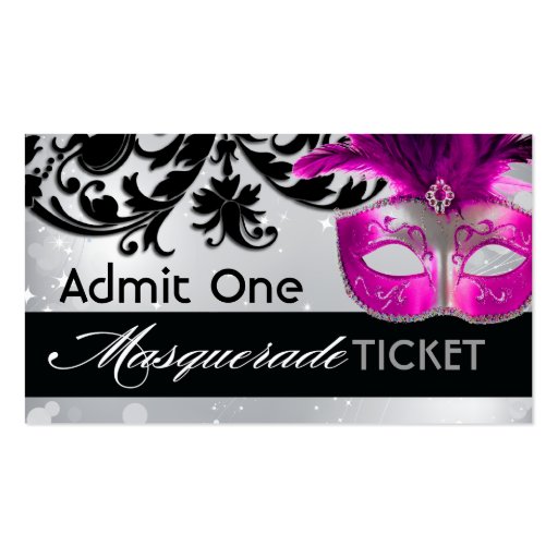 Masquerade Admission Tickets Business Card (front side)