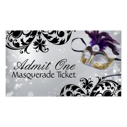 Masquerade Admission Tickets Business Card (front side)