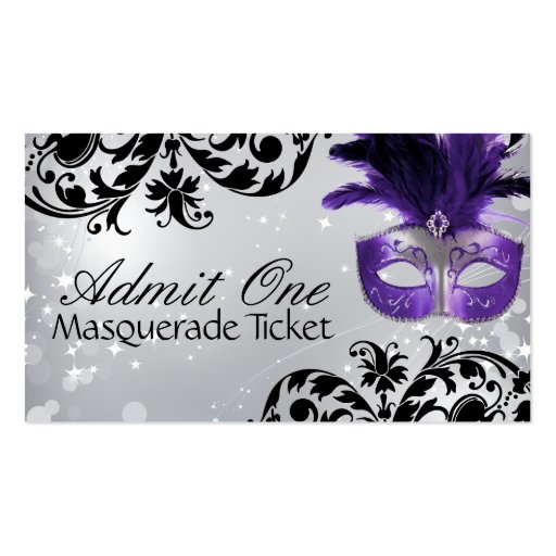 Masquerade Admission Tickets Business Cards (front side)